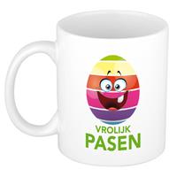 Bellatio Vrolijk Pasen Smiley Mok/ Beker - Pasen Mokken - Feest Mokken