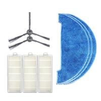 huismerk XI294 1 paar K614 side brushes + 3 stuks K636 lompen + 3 stuks I207 filters voor ILIFE A4/T4