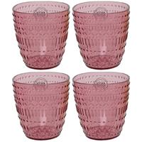 Decoris Set van 4x stuks kunststof bekers roze 200 ml -