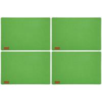 4x Stuks Rechthoekige Placemats Met Ronde Hoeken Polyester Groen 30 X 45 Cm - Placemats