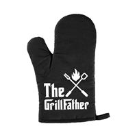 Bellatio The Grillfather Bbq Handschoen/ Barbecue Want Zwart Heren - Vaderdag Cadeau - Ovenwanten