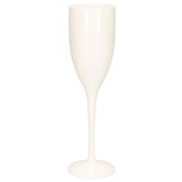 Onbreekbaar champagne/prosecco glas wit kunststof 15 cl/150 ml - Onbreekbare champagne glazen/flutes
