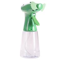 Trendoz Groene hand ventilator met water verstuiver 22 cm - Zak ventilator/waaier - Waterverstuiver
