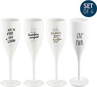 Koziol Sektglas CHEERS No. 1 PARTY, (Set, 4 tlg.), 100% recycelbar, made in Germany, CO2 neutrale Produktion, 100 ml, 4-teilig