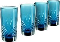 CreaTable Longdrinkglas »Eugene«, Glas, dekorative Struktur, Trendfarbe, 380 ml