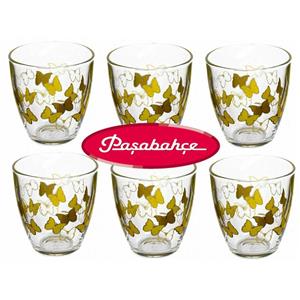 Benza Pasabahce - Vlinder - Gedessineerde Glazen - Water apglas - 285 Ml - 6 Stuks