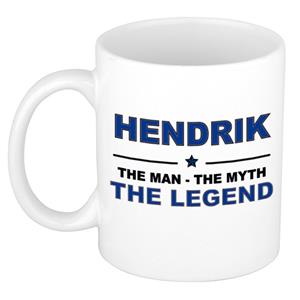 Bellatio Naam cadeau Hendrik - The man, The myth the legend koffie mok / beker 300 ml - naam/namen mokken - Cadeau voor o.a verjaardag/ vaderdag/ pensioen/ geslaagd/ bedankt