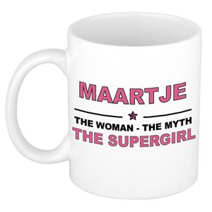 Bellatio Naam cadeau Maartje - The woman, The myth the supergirl koffie mok / beker 300 ml - naam/namen mokken - Cadeau voor o.a verjaardag/ moederdag/ pensioen/ geslaagd/ bedankt