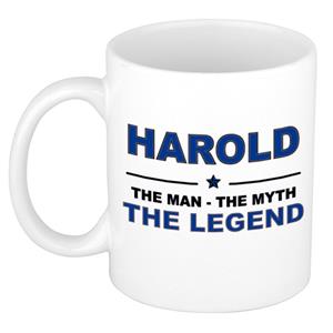 Bellatio Naam cadeau Harold - The man, The myth the legend koffie mok / beker 300 ml - naam/namen mokken - Cadeau voor o.a verjaardag/ vaderdag/ pensioen/ geslaagd/ bedankt