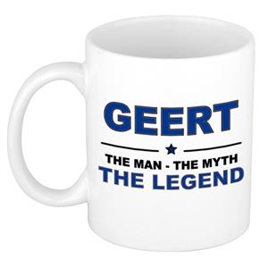 Bellatio Naam cadeau Geert - The man, The myth the legend koffie mok / beker 300 ml - naam/namen mokken - Cadeau voor o.a verjaardag/ vaderdag/ pensioen/ geslaagd/ bedankt