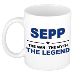 Bellatio Naam cadeau Sepp - The man, The myth the legend koffie mok / beker 300 ml - naam/namen mokken - Cadeau voor o.a verjaardag/ vaderdag/ pensioen/ geslaagd/ bedankt