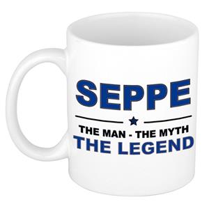 Bellatio Naam cadeau Seppe - The man, The myth the legend koffie mok / beker 300 ml - naam/namen mokken - Cadeau voor o.a verjaardag/ vaderdag/ pensioen/ geslaagd/ bedankt