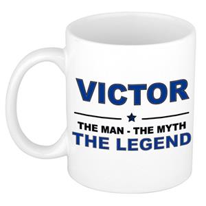 Bellatio Naam cadeau Victor - The man, The myth the legend koffie mok / beker 300 ml - naam/namen mokken - Cadeau voor o.a verjaardag/ vaderdag/ pensioen/ geslaagd/ bedankt