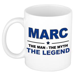 Bellatio Naam cadeau Marc - The man, The myth the legend koffie mok / beker 300 ml - naam/namen mokken - Cadeau voor o.a verjaardag/ vaderdag/ pensioen/ geslaagd/ bedankt