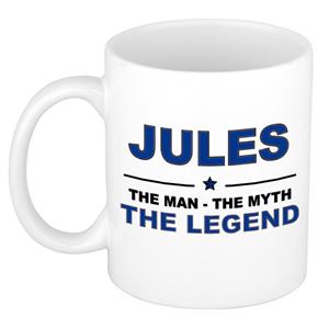 Bellatio Naam cadeau Jules - The man, The myth the legend koffie mok / beker 300 ml - naam/namen mokken - Cadeau voor o.a verjaardag/ vaderdag/ pensioen/ geslaagd/ bedankt