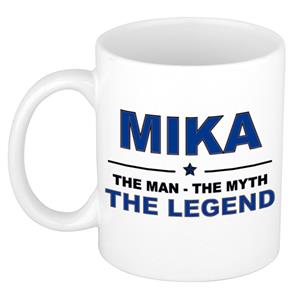 Bellatio Naam cadeau Mika - The man, The myth the legend koffie mok / beker 300 ml - naam/namen mokken - Cadeau voor o.a verjaardag/ vaderdag/ pensioen/ geslaagd/ bedankt