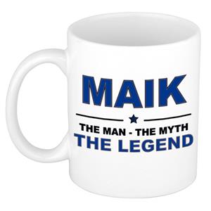 Bellatio Naam cadeau Maik - The man, The myth the legend koffie mok / beker 300 ml - naam/namen mokken - Cadeau voor o.a verjaardag/ vaderdag/ pensioen/ geslaagd/ bedankt