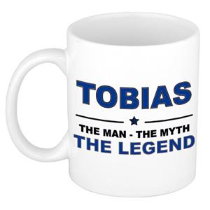 Bellatio Naam cadeau Tobias - The man, The myth the legend koffie mok / beker 300 ml - naam/namen mokken - Cadeau voor o.a verjaardag/ vaderdag/ pensioen/ geslaagd/ bedankt