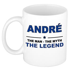 Bellatio Naam cadeau Andre - The man, The myth the legend koffie mok / beker 300 ml - naam/namen mokken - Cadeau voor o.a verjaardag/ vaderdag/ pensioen/ geslaagd/ bedankt