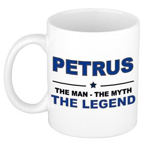 Bellatio Naam cadeau Petrus - The man, The myth the legend koffie mok / beker 300 ml - naam/namen mokken - Cadeau voor o.a verjaardag/ vaderdag/ pensioen/ geslaagd/ bedankt