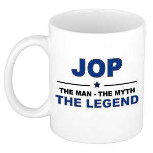 Bellatio Naam cadeau Jop - The man, The myth the legend koffie mok / beker 300 ml - naam/namen mokken - Cadeau voor o.a verjaardag/ vaderdag/ pensioen/ geslaagd/ bedankt