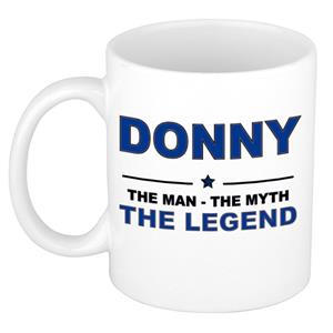 Bellatio Naam cadeau Donny - The man, The myth the legend koffie mok / beker 300 ml - naam/namen mokken - Cadeau voor o.a verjaardag/ vaderdag/ pensioen/ geslaagd/ bedankt