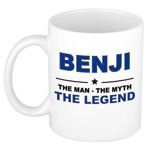 Bellatio Naam cadeau Benji - The man, The myth the legend koffie mok / beker 300 ml - naam/namen mokken - Cadeau voor o.a verjaardag/ vaderdag/ pensioen/ geslaagd/ bedankt