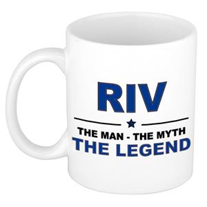 Bellatio Naam cadeau Riv - The man, The myth the legend koffie mok / beker 300 ml - naam/namen mokken - Cadeau voor o.a verjaardag/ vaderdag/ pensioen/ geslaagd/ bedankt