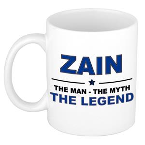 Bellatio Naam cadeau Zain - The man, The myth the legend koffie mok / beker 300 ml - naam/namen mokken - Cadeau voor o.a verjaardag/ vaderdag/ pensioen/ geslaagd/ bedankt