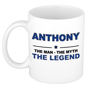 Bellatio Naam cadeau Anthony - The man, The myth the legend koffie mok / beker 300 ml - naam/namen mokken - Cadeau voor o.a verjaardag/ vaderdag/ pensioen/ geslaagd/ bedankt