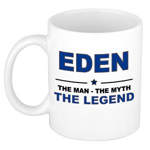 Bellatio Naam cadeau Eden - The man, The myth the legend koffie mok / beker 300 ml - naam/namen mokken - Cadeau voor o.a verjaardag/ vaderdag/ pensioen/ geslaagd/ bedankt