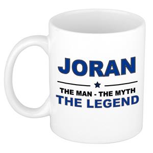 Bellatio Naam cadeau Joran - The man, The myth the legend koffie mok / beker 300 ml - naam/namen mokken - Cadeau voor o.a verjaardag/ vaderdag/ pensioen/ geslaagd/ bedankt