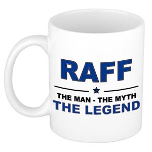 Bellatio Naam cadeau Raff - The man, The myth the legend koffie mok / beker 300 ml - naam/namen mokken - Cadeau voor o.a verjaardag/ vaderdag/ pensioen/ geslaagd/ bedankt