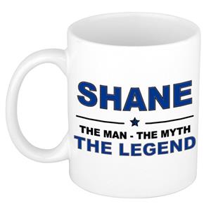 Bellatio Naam cadeau Shane - The man, The myth the legend koffie mok / beker 300 ml - naam/namen mokken - Cadeau voor o.a verjaardag/ vaderdag/ pensioen/ geslaagd/ bedankt