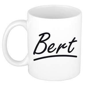 Bellatio Bert naam cadeau mok / beker met sierlijke letters - Cadeau collega/ vaderdag/ verjaardag of persoonlijke voornaam mok werknemers