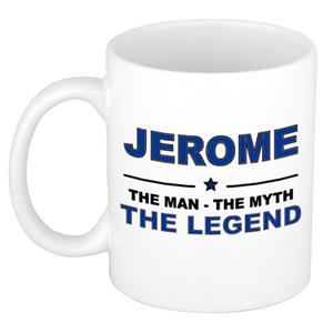 Bellatio Naam cadeau Jerome - The man, The myth the legend koffie mok / beker 300 ml - naam/namen mokken - Cadeau voor o.a verjaardag/ vaderdag/ pensioen/ geslaagd/ bedankt