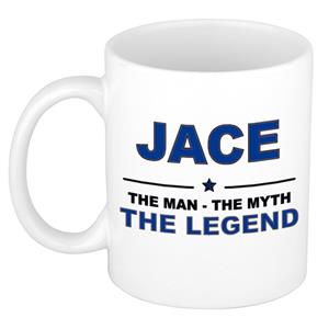 Bellatio Naam cadeau Jace - The man, The myth the legend koffie mok / beker 300 ml - naam/namen mokken - Cadeau voor o.a verjaardag/ vaderdag/ pensioen/ geslaagd/ bedankt