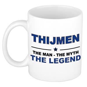 Bellatio Naam cadeau Thijmen - The man, The myth the legend koffie mok / beker 300 ml - naam/namen mokken - Cadeau voor o.a verjaardag/ vaderdag/ pensioen/ geslaagd/ bedankt