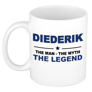 Bellatio Naam cadeau Diederik - The man, The myth the legend koffie mok / beker 300 ml - naam/namen mokken - Cadeau voor o.a verjaardag/ vaderdag/ pensioen/ geslaagd/ bedankt