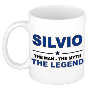 Bellatio Naam cadeau Silvio - The man, The myth the legend koffie mok / beker 300 ml - naam/namen mokken - Cadeau voor o.a verjaardag/ vaderdag/ pensioen/ geslaagd/ bedankt