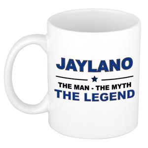 Bellatio Naam cadeau Jaylano - The man, The myth the legend koffie mok / beker 300 ml - naam/namen mokken - Cadeau voor o.a verjaardag/ vaderdag/ pensioen/ geslaagd/ bedankt