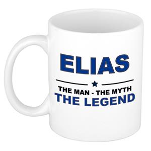 Bellatio Naam cadeau Elias - The man, The myth the legend koffie mok / beker 300 ml - naam/namen mokken - Cadeau voor o.a verjaardag/ vaderdag/ pensioen/ geslaagd/ bedankt