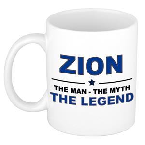 Bellatio Naam cadeau Zion - The man, The myth the legend koffie mok / beker 300 ml - naam/namen mokken - Cadeau voor o.a verjaardag/ vaderdag/ pensioen/ geslaagd/ bedankt