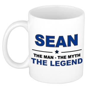 Bellatio Naam cadeau Sean - The man, The myth the legend koffie mok / beker 300 ml - naam/namen mokken - Cadeau voor o.a verjaardag/ vaderdag/ pensioen/ geslaagd/ bedankt