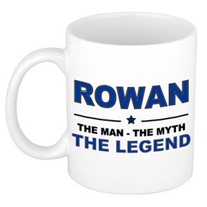 Bellatio Naam cadeau Rowan - The man, The myth the legend koffie mok / beker 300 ml - naam/namen mokken - Cadeau voor o.a verjaardag/ vaderdag/ pensioen/ geslaagd/ bedankt