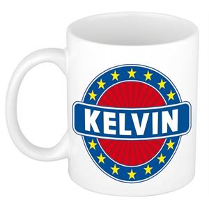 Bellatio Kelvin naam koffie mok / beker 300 ml - namen mokken