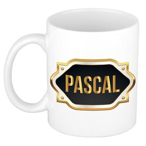 Bellatio Pascal naam cadeau mok / beker met gouden embleem - kado verjaardag/ vaderdag/ pensioen/ geslaagd/ bedankt