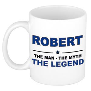 Bellatio Naam cadeau Robert - The man, The myth the legend koffie mok / beker 300 ml - naam/namen mokken - Cadeau voor o.a verjaardag/ vaderdag/ pensioen/ geslaagd/ bedankt