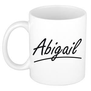 Bellatio Abigail naam cadeau mok / beker sierlijke letters - Cadeau collega/ moederdag/ verjaardag of persoonlijke voornaam mok werknemers
