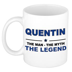 Bellatio Naam cadeau Quentin - The man, The myth the legend koffie mok / beker 300 ml - naam/namen mokken - Cadeau voor o.a verjaardag/ vaderdag/ pensioen/ geslaagd/ bedankt